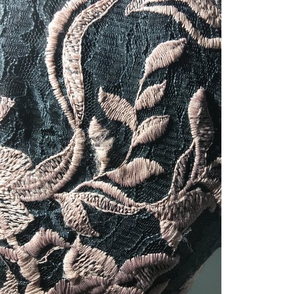 Le Chateau Black and Gold Sheath Dress with Mock Neck - Picture 7 of 7